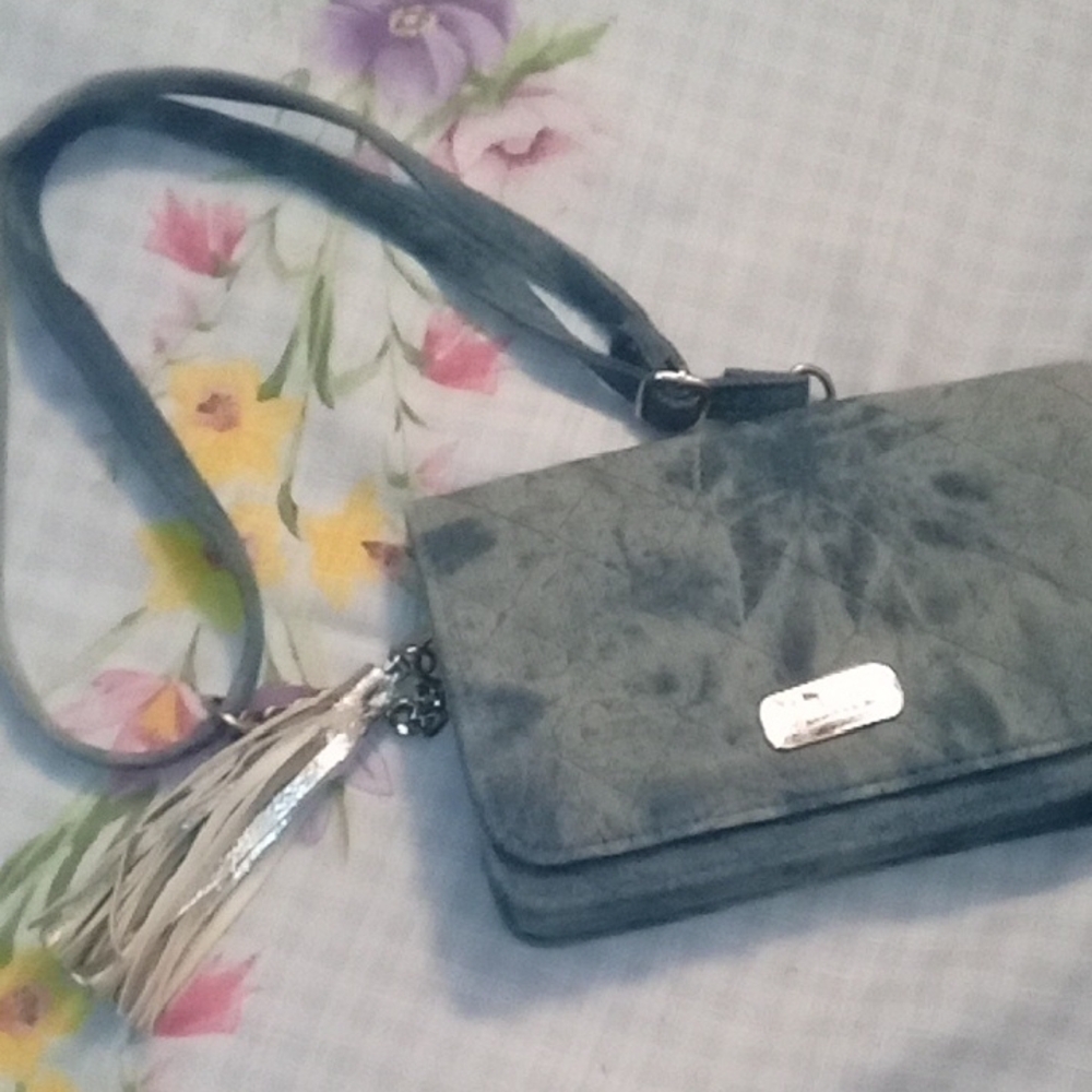 Navy Blue Crossbody Bag with Tassel